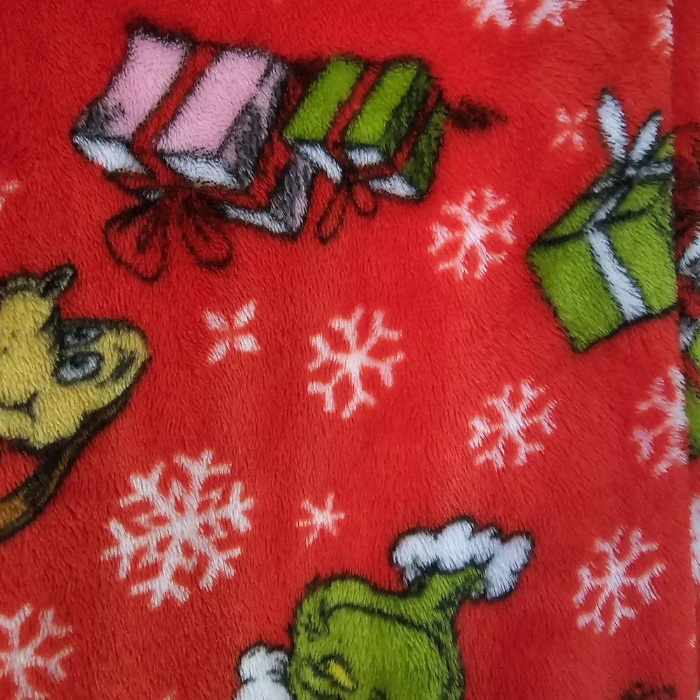 The Grinch Red Fuzzy Pajama Bottoms Women's Sz S